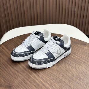 Louis Vuitton Men's Monogram White and Black Sneakers